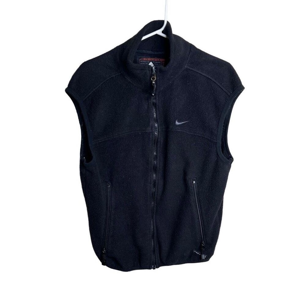 Vintage Y2K Nike ACG Made In USA Black Fleece Vest Medium